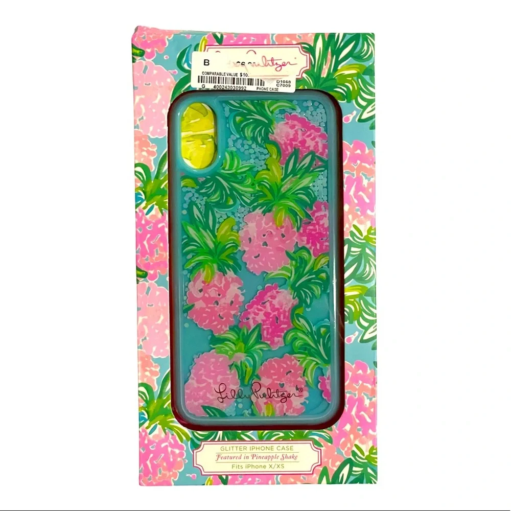 Lilly Pulitzer iPhone X/XS glitter case in Pineapple Shake new